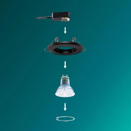 Philips - Süllyesztett mennyezeti lámpatest PERIDOT 1xGU10/7W/230V fekete