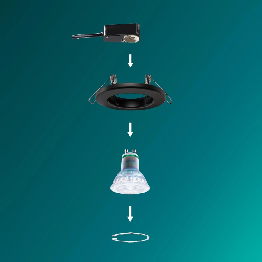 Philips - Süllyesztett mennyezeti lámpatest PERIDOT 1xGU10/7W/230V fekete