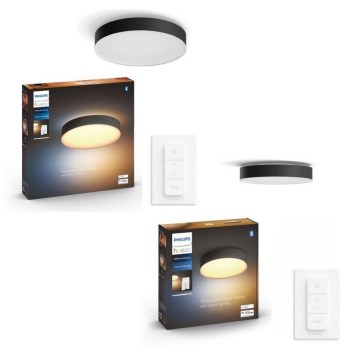 Philips - SZETT 1x LED fényerőszabályozható mennyezeti lámpa Hue ENRAVE átmérő 42,5 cm LED/33,5W/230V + 1x LED fényerőszabályozható mennyezeti lámpa Hue átmérő 26,1 cm LED/9,6W/230V + 2x távirányító