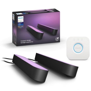 Philips - szett 2x RGB fényerőszabályozható LED asztali lámpa Hue PLAY WACA LED/6W/230V 2000-6500K + Hue bridge