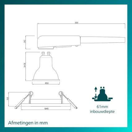 Philips - SZETT 3x beépíthető lámpatest PERIDOT 1xGU10/7W/230V fehér