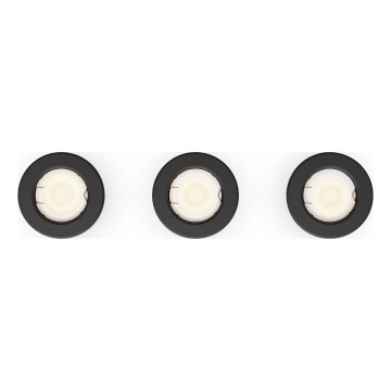 Philips - SZETT 3x beépíthető mennyezeti lámpa PERIDOT 1xGU10/7W/230V fekete