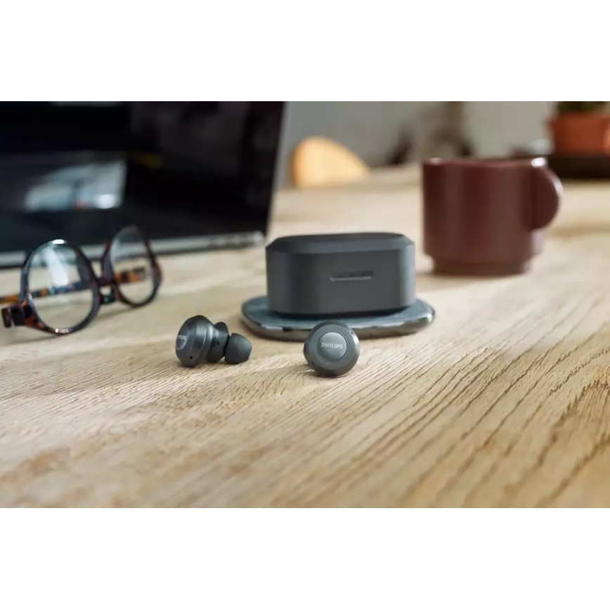 Philips TAT8505BK/00 - Vezetélk nélküli fejhallgató IPX4 2x 55 mAh + 560 mAh fekete