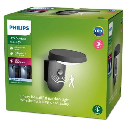 Philips - LED kültéri fali lámpa érzékelővel LED/9W/230V 4000K IP44