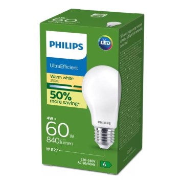 Philips ULTRAEFFICIENT LED-izzó E27/4W/230V 2700K