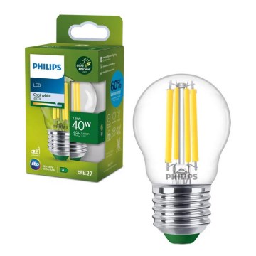 Philips ULTRAEFFICIENT VINTAGE LED izzó P45 E27/2,3W/230V 4000K