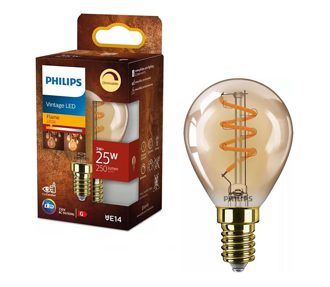 Philips VINTAGE LED dimmelhető izzó P45 E14/3W/230V 2200K 8720169191617