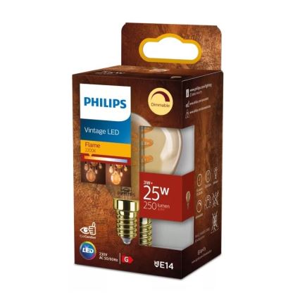 Philips VINTAGE LED dimmelhető izzó P45 E14/3W/230V 2200K