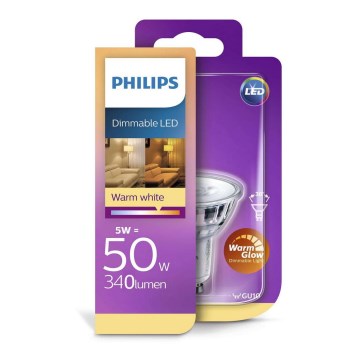 Philips Warm Glow LED dimmelhető izzó GU10/5W/230V 2200K-2700K