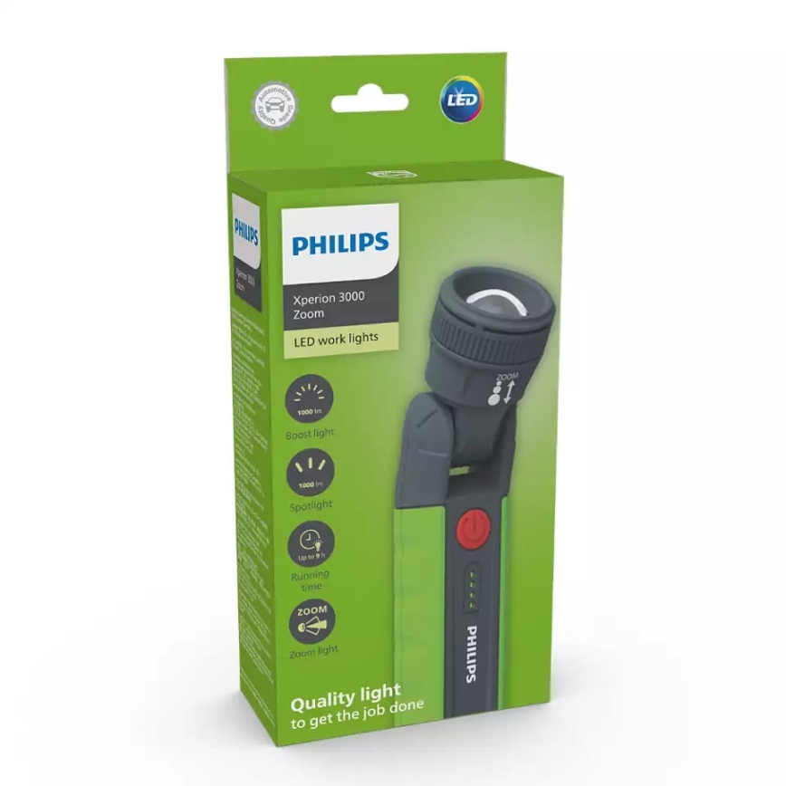 Philips X30ZOOMX1 - Állítható fényerejű, tölthető zseblámpa XPERION LED/6W/3,7V 1000 lm 2500 mAh IP54