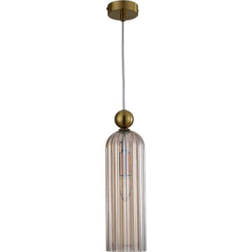 PIEGA kábeles függeszték 1xE14/40W/230V, sárgaréz/füstös bézs