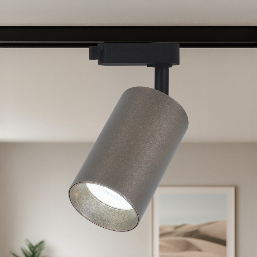 PIPE spotlámpa 1 fázisú sínes rendszerhez 1xGU10/10W/230V barna