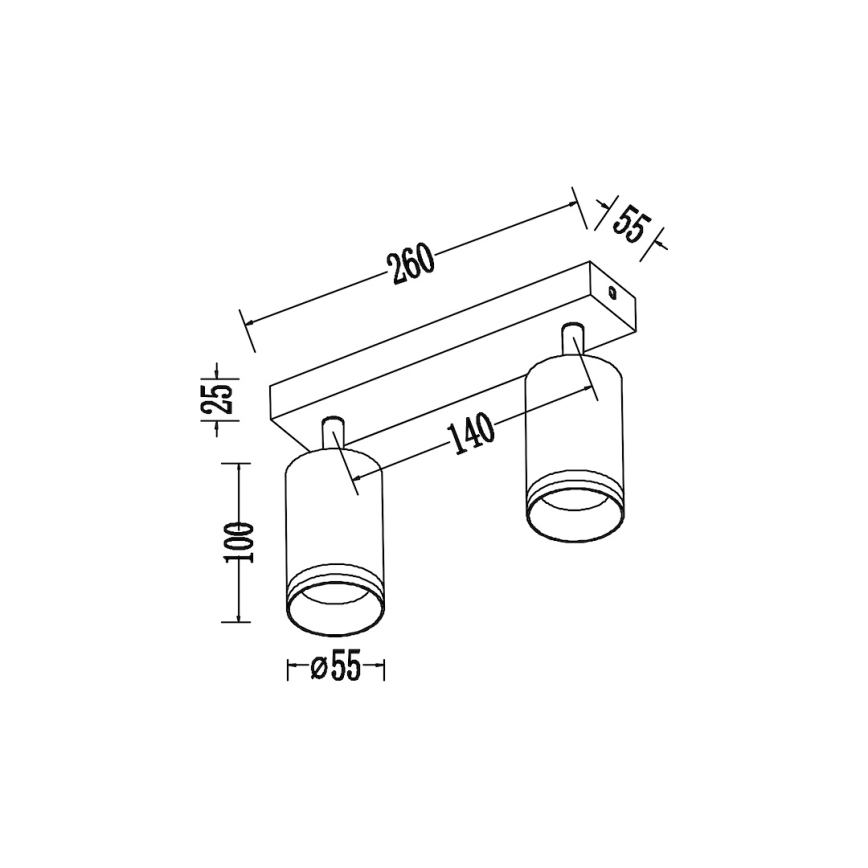 PIPE spotlámpa 2xGU10/10W/230V fehér