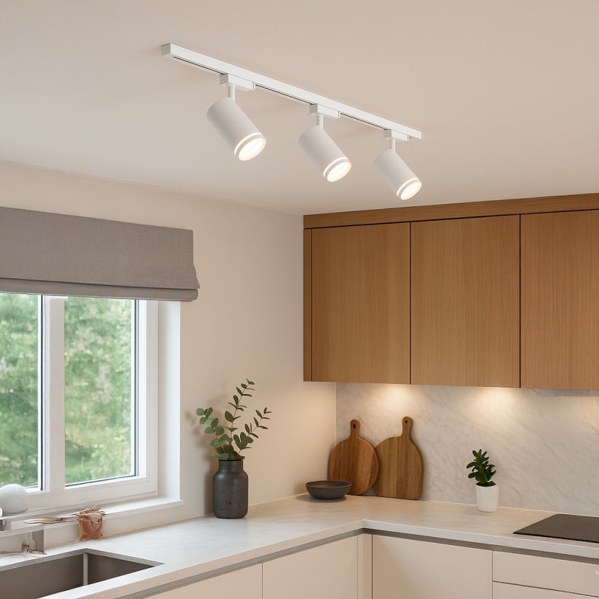 PIPE spotlámpa egyfázisú sínrendszerhez 1xGU10/10W/230V, fehér