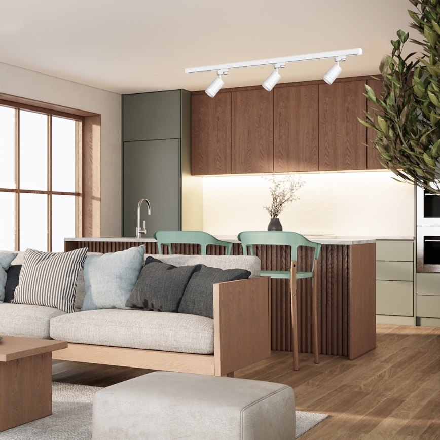 PIPE spotlámpa egyfázisú sínrendszerhez 1xGU10/10W/230V, fehér