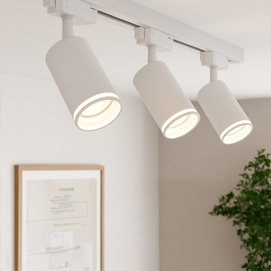 PIPE spotlámpa egyfázisú sínrendszerhez 1xGU10/10W/230V, fehér