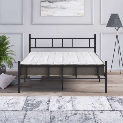 PIRON fém kétszemélyes ágy 120×200 cm, fekete, teherbírás 120 kg