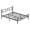 PIRON fém kétszemélyes ágy 160x200 cm, fekete, teherbírás 200 kg