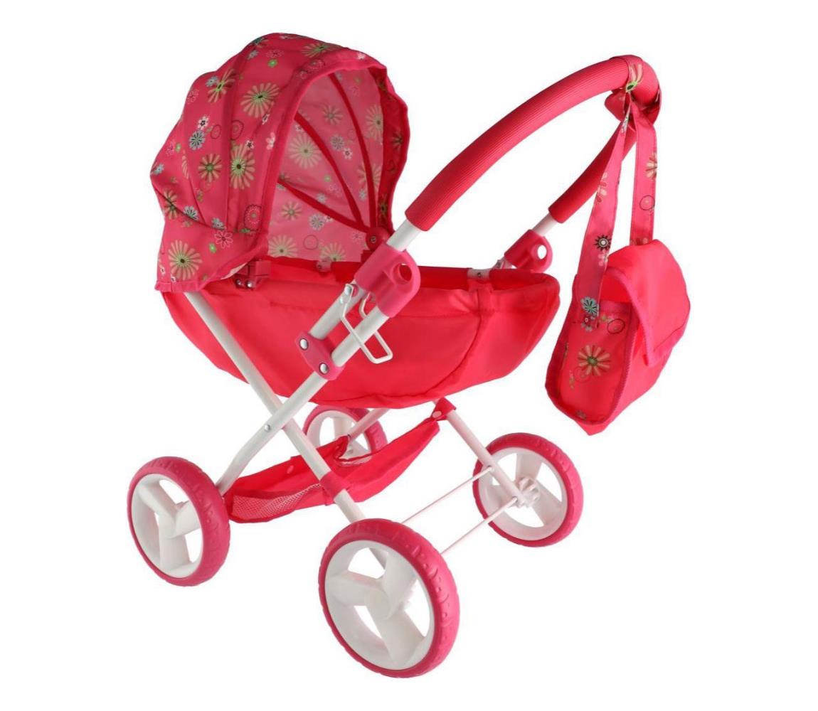 Teddies Piros babakocsi játékbabáknak 00160018