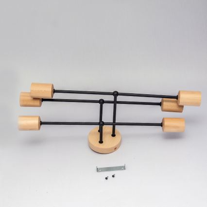 Plafonra szerelhető CAMBRIDGE csillár 6xE27/15W/230V fenyő
