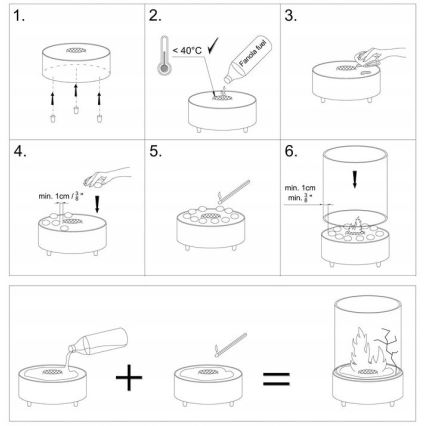 Planika - BIO kandalló 36,3x25,1 cm 2,5kW bézs