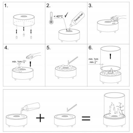 Planika - BIO kandalló 35,3x25,1 cm 2,5kW fekete