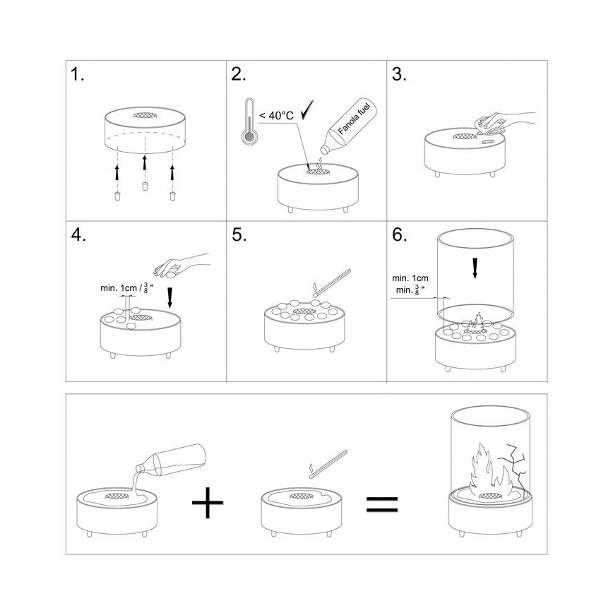 Planika - BIO kandalló 35,3x25,1 cm 2,5kW fekete