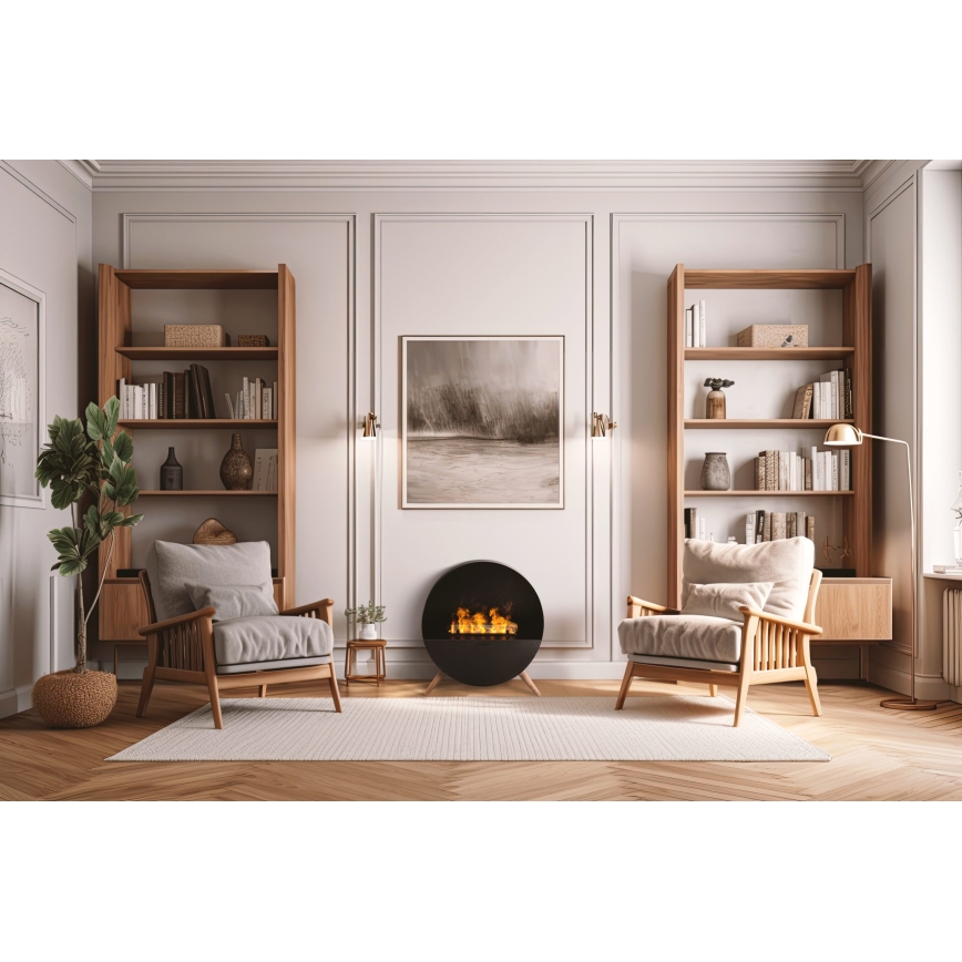 Planika - Vízgőz kandalló távirányítással 72,9x65,3 cm 125W/230V fekete