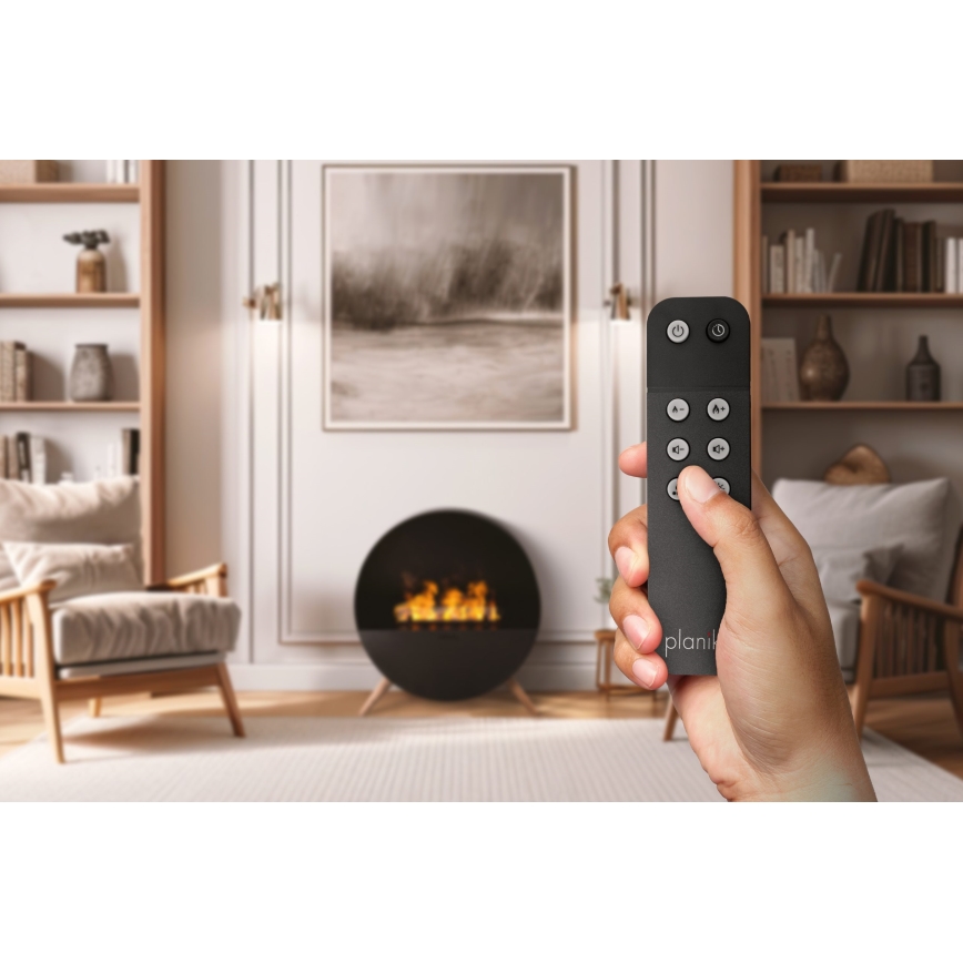 Planika - Vízgőz kandalló távirányítással 72,9x65,3 cm 125W/230V fekete