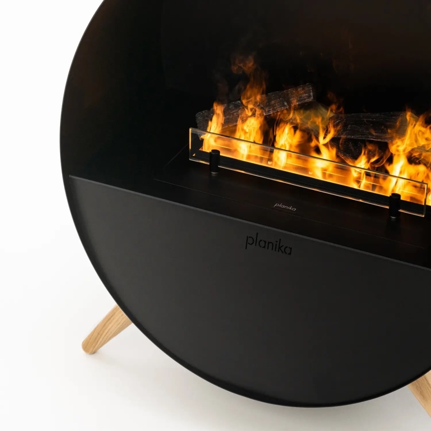 Planika - Vízgőz kandalló távirányítással 72,9x65,3 cm 125W/230V fekete