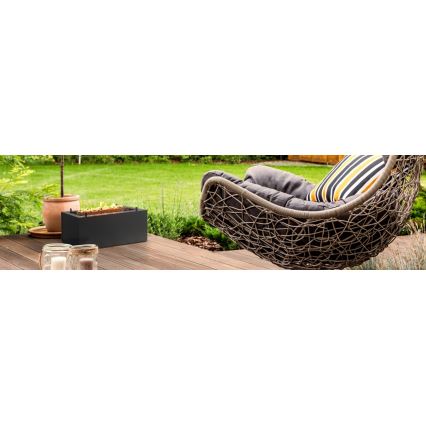 Planika - Kültéri gáz kandalló 41,4x69,8 cm 10kW 1xAAA fekete + védőborítás