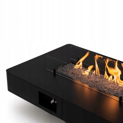 Planika - kültéri gáz kandalló 46x106 cm 10kW fekete + védőborítás