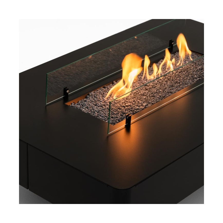 Planika - kültéri gáz kandalló 46x106 cm 10kW fekete + védőborítás