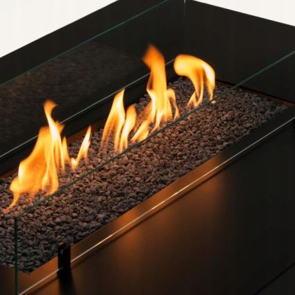 Planika - kültéri gáz kandalló 46x106 cm 10kW fekete + védőborítás