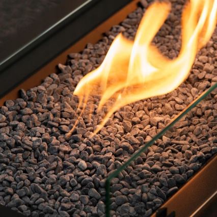 Planika - kültéri gáz kandalló 46x106 cm 10kW fekete + védőborítás