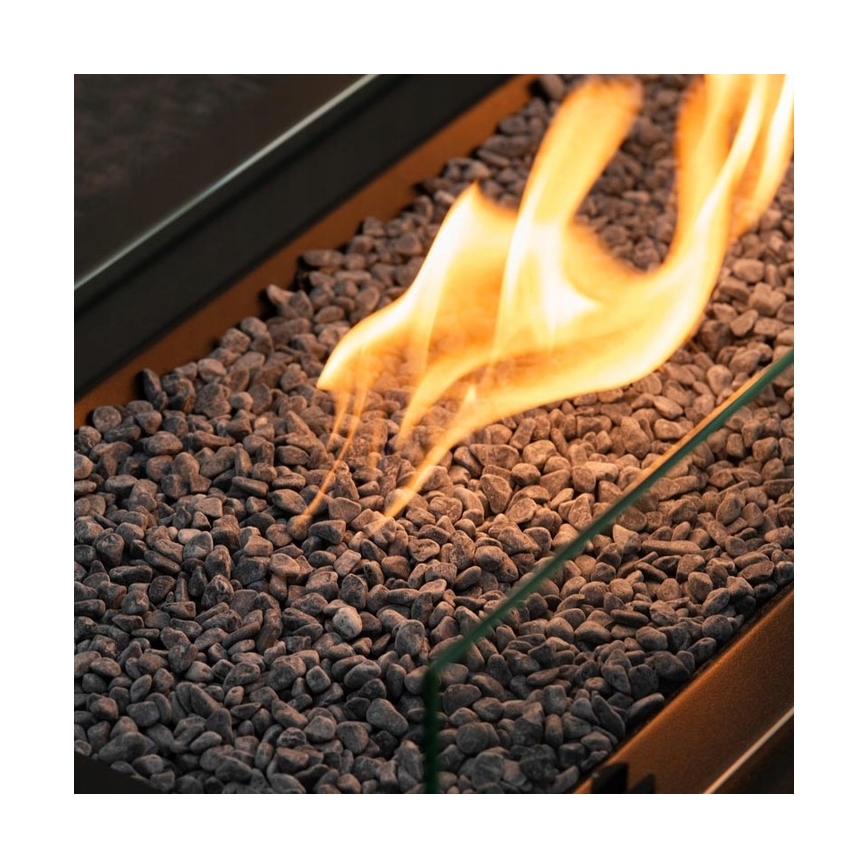 Planika - kültéri gáz kandalló 46x106 cm 10kW fekete + védőborítás