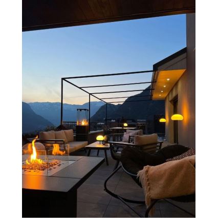 Planika - Kültéri gáz kandalló 79,7x90 cm 10kW 1xAAA fekete + védőborítás