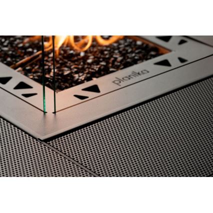 Planika - Kültéri gáz kandalló 79,7x90 cm 10kW 1xAAA fekete + védőborítás