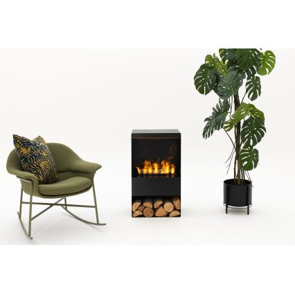 Planika - Vízgőz kandalló távirányítással 83x48 cm 125W/230V fekete