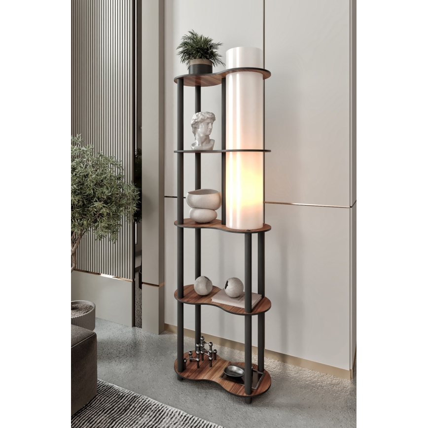 Polcos állólámpa NOTO 1xE27/40W/230V barna/fekete