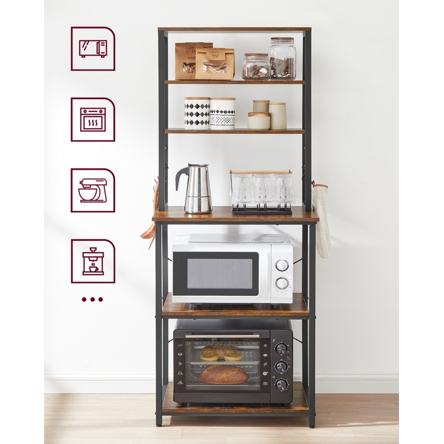 Polcos állvány MARGE barna/fekete