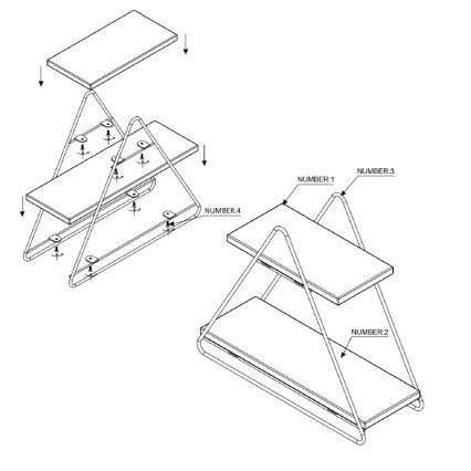 Polcrendező 35x40 cm arany