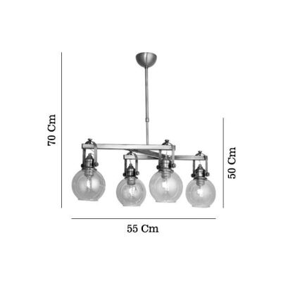 POLINO rudas csillár 4xE27/40W/230V, bronzszínű