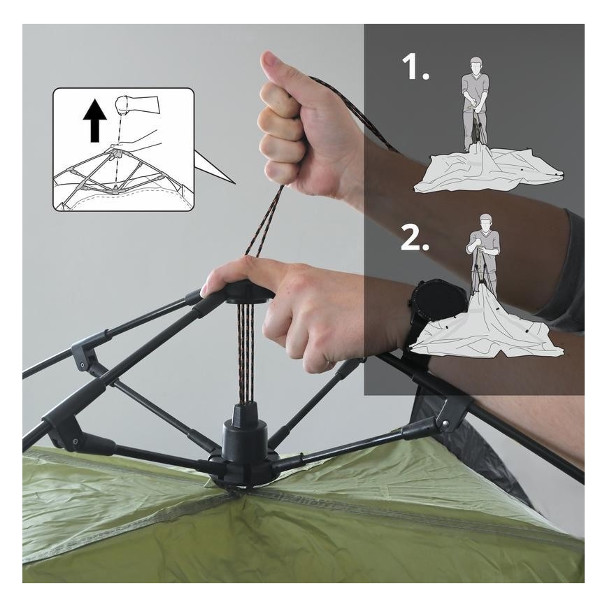 Pop up sátor 3-4 személyes PU 3000 mm zöld