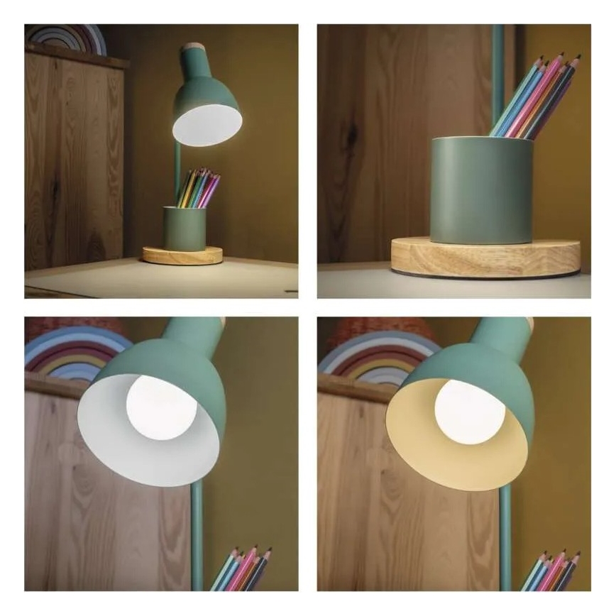 POPPY asztali lámpa 1xE27/25W/230V zöld