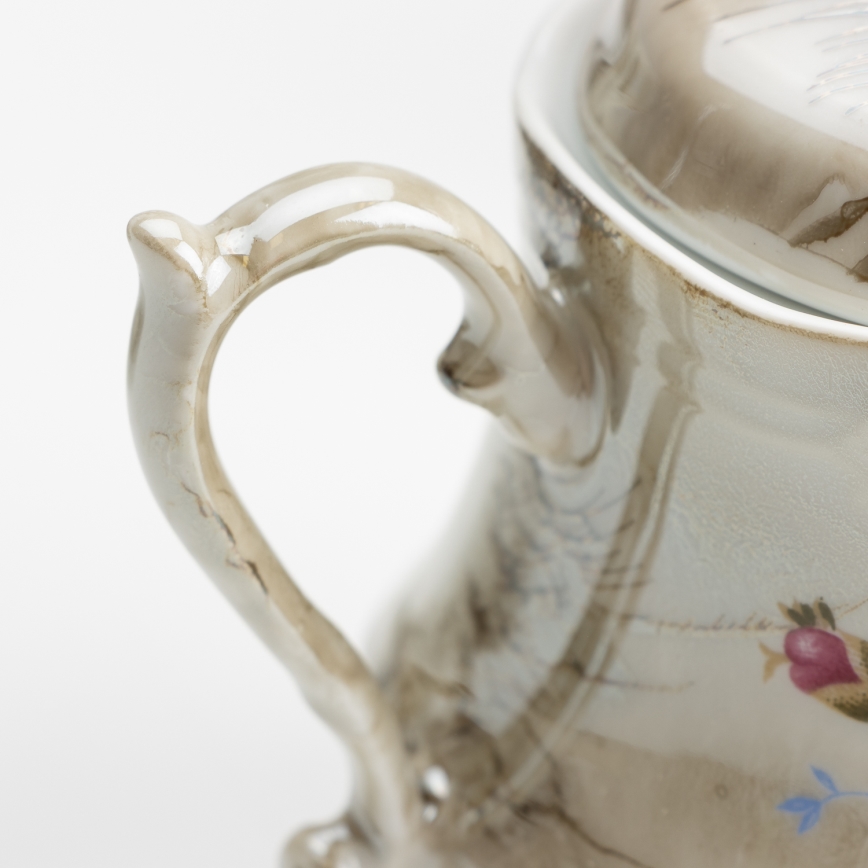 Porcelán tea készlet márvány barna rózsa