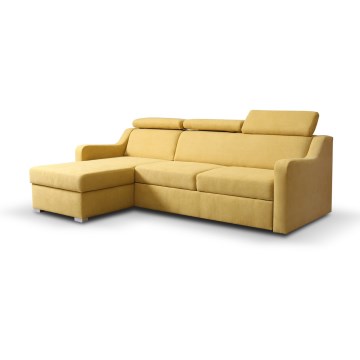 PORTO sokoldalú, ággyá nyitható sarokülőgarnitúra tárolóval, sárga