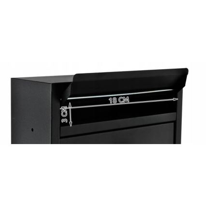 Postaláda 21,7x32 cm fekete