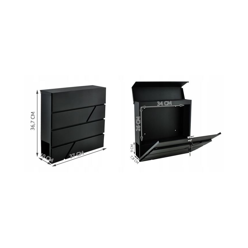 Postaláda 36,7x37 cm antracit