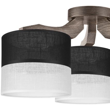 Pótló lámpabúra csillárhoz, fali lámpához és asztali lámpához ANDREA E27 átmérő 16 cm fekete/fehér